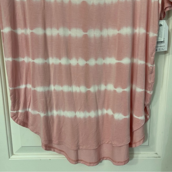 Time and Tru Women's Crewneck Solid & Tie-Dye Tunic Tee Size S (4-6) Dusty Rose - Picture 8 of 13